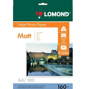 Матовая бумага Lomond A4 160 г/м2 100 листов 0102005