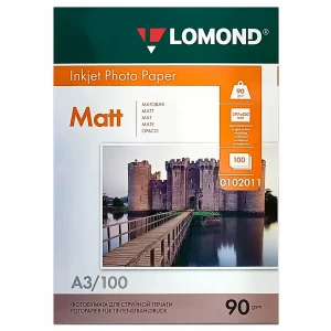 Матовая фотобумага Lomond A3 90 г/м2 100 листов 0102011