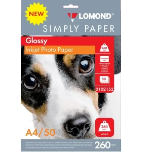 Глянцевая бумага А4 Lomond 260 г/м2 50 листов