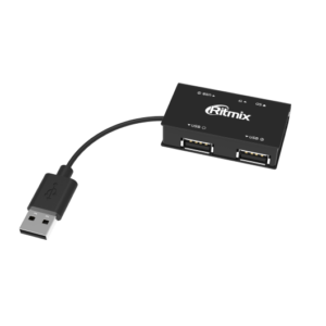 Разветвитель USB 2.0 Ritmix 3 порта и картридер